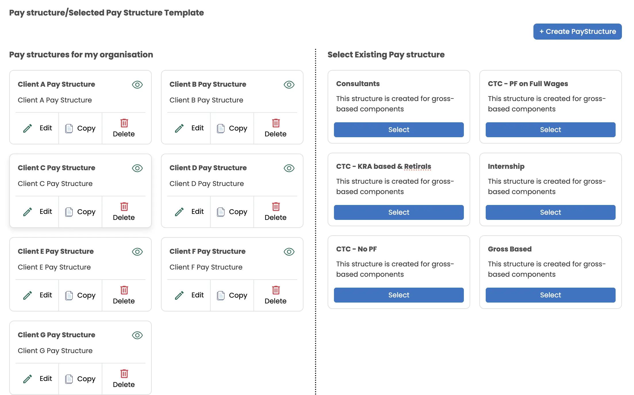 Pay structure and pay slips